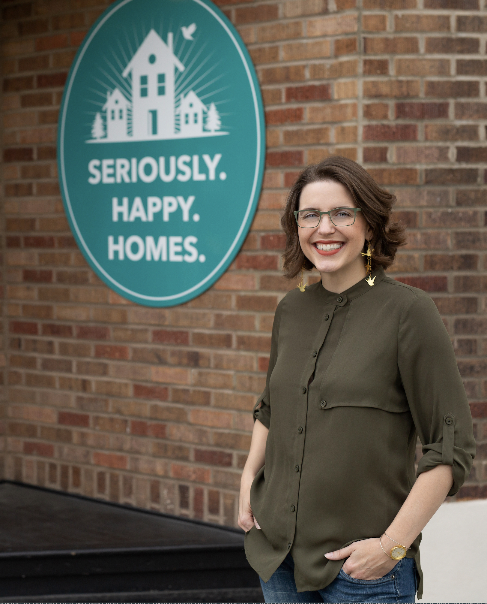 Interior Design Business Coach Rebecca West in front of her design firm in Seattle Washington